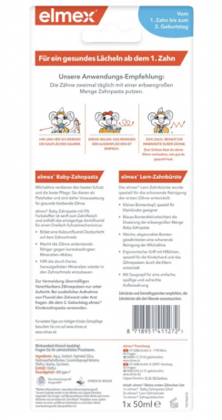 elmex Zahnpflege erstausstattung maine ersten zahnchen, НАБОР Зубная паста для детей 0-2 года 50 мл + Зубные щетки 2шт + Стаканчик для хранения