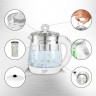 JUNG JUNG Wasserkocher ADLER AD1299 Wasserkocher Glas mit Temperatureinstellung Digital, 1.7 l, 2200 W, Glas mit Edelstahl, LED Beleuchtung  Farbwechsel, 360° Basis Kettle  Чайник JUNG ADLER AD1299, стеклянный чайник с цифровой регулировкой температуры, 1