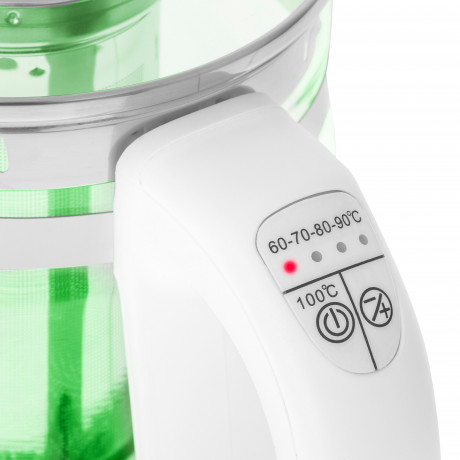 JUNG JUNG Wasserkocher ADLER AD1299 Wasserkocher Glas mit Temperatureinstellung Digital, 1.7 l, 2200 W, Glas mit Edelstahl, LED Beleuchtung  Farbwechsel, 360° Basis Kettle  Чайник JUNG ADLER AD1299, стеклянный чайник с цифровой регулировкой температуры, 1