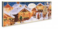 Lindt 2025 Adventskalender 250g 5STK, Адвент-календарь большой "Рождественская ярмарка", 24 сладких сюрприза, 75см х 25см, 250 грамм x 5 штук