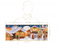 Lindt 2025 Adventskalender 250g 5STK, Адвент-календарь большой "Рождественская ярмарка", 24 сладких сюрприза, 75см х 25см, 250 грамм x 5 штук