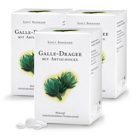 Krauterhaus Sanct Bernhardt Bile-Dragee with Artichoke - 3 piece treatment pack450 Dragees - 3 piece treatment pack