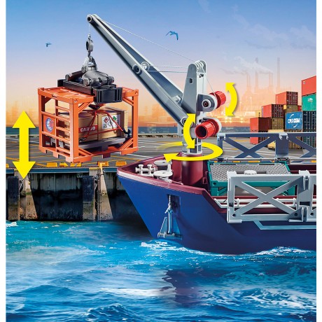 PLAYMOBIL PLAYMOBIL 70769 Grosses Containerschiff mit Zollboot PLAYMOBIL 70769 Большой контейнеровоз с таможенным катером