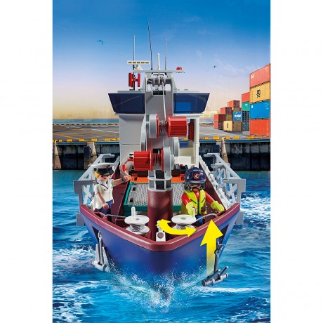 PLAYMOBIL PLAYMOBIL 70769 Grosses Containerschiff mit Zollboot PLAYMOBIL 70769 Большой контейнеровоз с таможенным катером