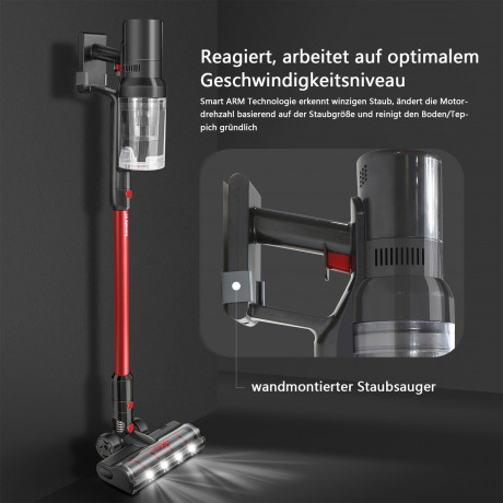Aoucheni Aoucheni Akku-Stielstaubsauger Akku Staubsauger 4 in 1 Staubsauger Kabellos, LED Touch, 250,00 W, beutellos, 45 Minuten Laufzeit, Enthalt eine grosse Anzahl von Zubehor  Беспроводной пылесос Aoucheni, беспроводной пылесос, пылесос 4 в 1, беспрово