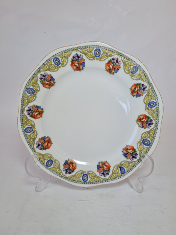 Чайное трио винтажное MCP, белый фарфор с ярким цветочным декором и золотым ободком, 11 x 5,5 см / 15 см / 19,5 см, Чехословакия, 1960-70гг.