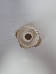 Подсвечник винтажный Gerold &amp; Co.Tettau с золотистым декором, фарфор, 7 x 12 см, Германия, 1960-70гг.