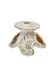 Подсвечник винтажный Gerold &amp; Co.Tettau с золотистым декором, фарфор, 7 x 12 см, Германия, 1960-70гг.