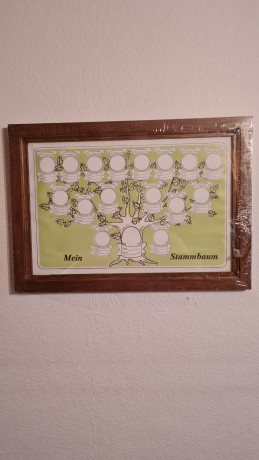 Картина винтажная "Мое генеалогическое древо", в деревянной раме, 47 x 33 см, Германия, 1960-1970гг.
