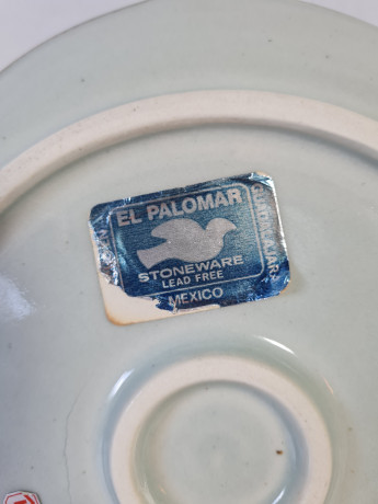 Тарелка винтажная El Palomar, Guadalajara, черно-коричневая керамика, 21 x 3 см, Мексика, 1960-70гг.