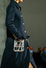 CHANEL Кашемировое Пальто с карманами, темно-синее