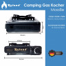 Roland Roland Gaskocher Outdoor Camping Gaskocher mit automatischer Piezozundung Kochfeld, (1 flammig Campingkocher Inkl. Tragekoffer Campinggaskocher Universalkocher Kocher mobiler Gasherd mobil Kartuschenkocher mit Piezo Zundung Kohleanzunder, 1-St., pe
