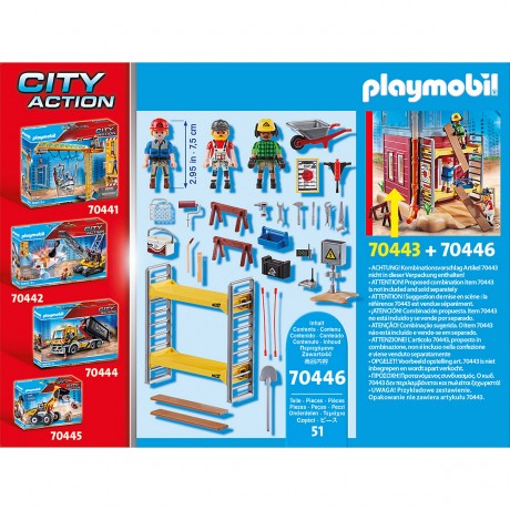 PLAYMOBIL PLAYMOBIL 70446 Baugerust mit Handwerkern PLAYMOBIL 70446 строительные леса с мастерами