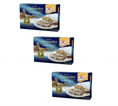 Dr. Quendt Echter Dresdner Christstollen 3stk Набор 3 Штоллена x 1 кг в подарочной упаковке, Немецкий рождественский кекс с изюмом и орехами