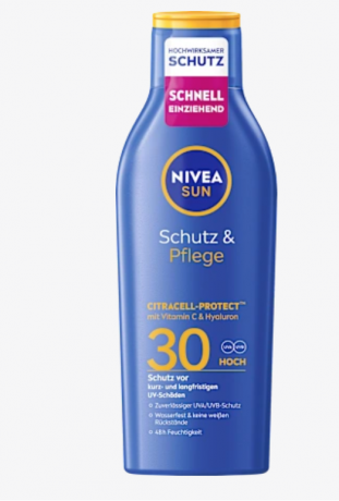 NIVEA SUN Sonnenmilch Schutz & Pflege LSF 30, Солнцезащитный лосьон для защиты и ухода, SPF 30, 200 мл