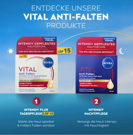 Nivea Anti-Falten Intensiv Nachtpflege, Интенсивный ночной крем против морщин Vital 50мл