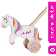 goki Schiebetier Einhorn mit Name personalisiert Нажмите животное единорог