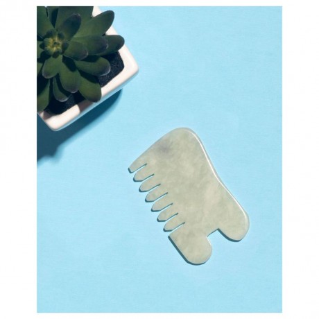 Earth Harbor Island Jade Gemstone Gua Sha + Massaging Comb  Island Jade Gemstone Gua Sha + массажная расческа