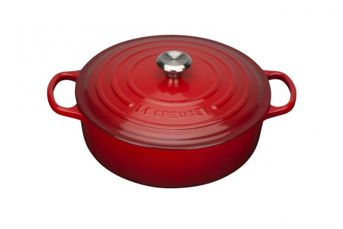 Le Creuset LE CREUSET Gourmet-Br\u00e4ter Signature 30cm kirschrot rot LE CREUSET Gourmet жаровня Signature 30см вишнёво-красного цвета
