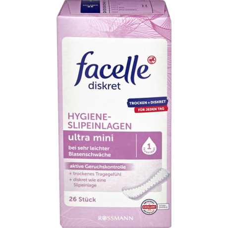 facelle diskret Hygiene-Slipeinlagen ultra mini Medizinprodukt 26 Stück, фаселль Урологические прокладки Ультра Мини 26шт.