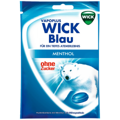 Wick Hustenbonbons Blau ohne Zucker Освежающие драже без сахара   72г