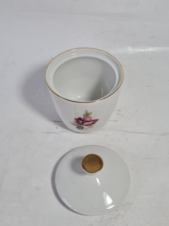 Набор для кофе винтажный GKC Bavaria / 74 er с сиреневым цветком, молочник, сахарница, чайник, фарфор, Германия, 1960-70гг.