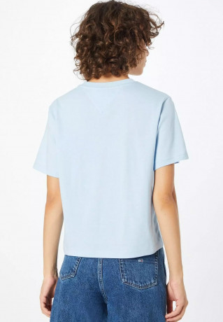 Tommy Hilfiger Print T-shirt hellblau uni футболка с принтом голубой универ