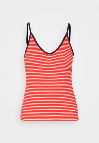 Tommy Hilfiger SLIM MINI STRIPE STRAPPY Top desert rouge/ecru SLIM MINI STRIPE STRAPPY Верх румяна пустыни/экрю
