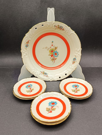 Набор сервировочных тарелок Thuringen на 6 персон, 6 шт., фарфор, Германия, 1970-80гг.