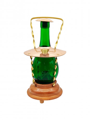 Фонарь винтажный музыкальный Kappel Rodeck /  Scheibel, стекло / латунь, 24 х 12 см, Германия, 1970-80гг.