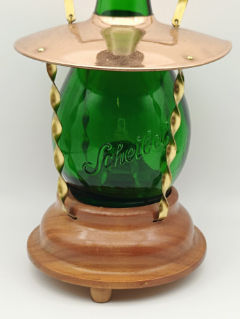 Фонарь винтажный музыкальный Kappel Rodeck /  Scheibel, стекло / латунь, 24 х 12 см, Германия, 1970-80гг.