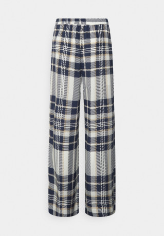 Tommy Hilfiger ICON PULL ON STRAIGHT PANT Trousers icon large chk/ ecru/ pitch blue ПРЯМЫЕ БРЮКИ ICON PULL ON Брюки значок большой chk/ экрю/ темно-синий