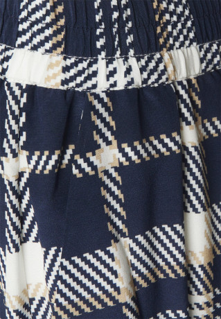 Tommy Hilfiger ICON PULL ON STRAIGHT PANT Trousers icon large chk/ ecru/ pitch blue ПРЯМЫЕ БРЮКИ ICON PULL ON Брюки значок большой chk/ экрю/ темно-синий