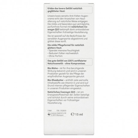 lavera Basis Sensitive Anti-Falten Augencreme Q10  Базовый крем для чувствительной кожи вокруг глаз против морщин Q10