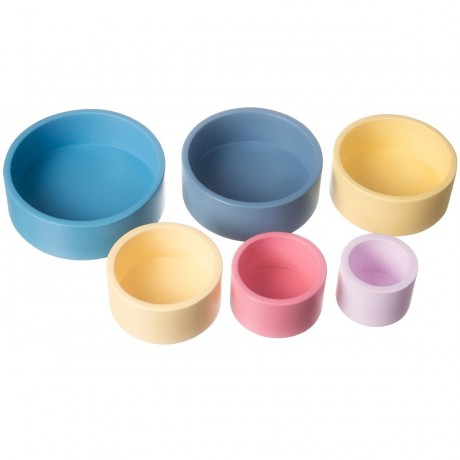 mamabrum Holz Schalchenset Regenbogen Cups Blocke fur Kleinkinder-Stacking Wurfel Набор деревянных чашек Радужные кубики для кубиков для малышей