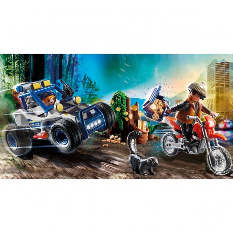 PLAYMOBIL PLAYMOBIL 70570 Polizei-Gelandewagen: Verfolgung des Schatzraubers Полицейский внедорожник PLAYMOBIL 70570: погоня за грабителем сокровищ