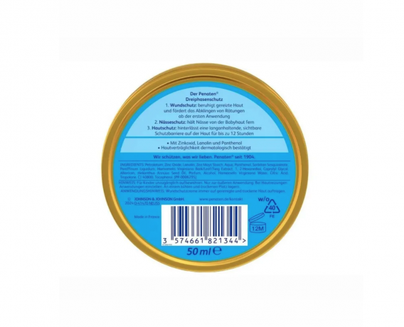 PENATEN Baby Creme, 50 ml x 3stk, Детский крем с цинком, ланолином, пантенолом, 3 шт х 50 мл 