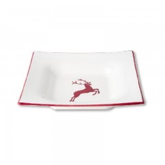 Gmundner Keramik Gmundner Keramik Bordeauxroter Hirsch Suppenteller 20x20x4,2 cm Суповая тарелка Gmundner керамическая бордо из благородного оленя 20x20x4,2 см
