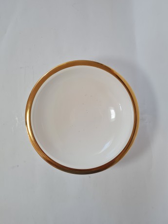 Конфетница винтажная Waechtersbach, белая с позолоченным ободком, 19 см, Германия, 1950-60гг.