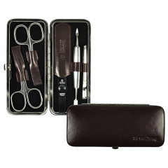 Pfeilring Rahmenetui, Rindleder, 5-tlg., braun  Каркасный чехол, воловья кожа, 5 шт., коричневый