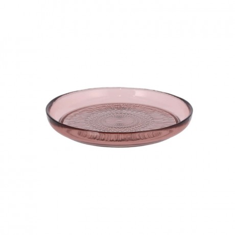 Bitz Bitz Kusintha - Glas pink Teller d: 18 cm / h: 2,5 cm Bitz Kusintha - стеклянная розовая тарелка д: 18 см / в: 2,5 см