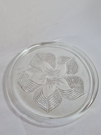 Тарелка винтажная для торта Im Stil Walther Glas, хрусталь, 28,5 x 2,5 см, Германия, 1960-70гг.