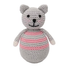 SindiBaba® Baby-Stehaufmannchen Katze KITTY gehakelt mit Glockchen Поп-ап кошечка КИТТИ связана крючком с колокольчиком