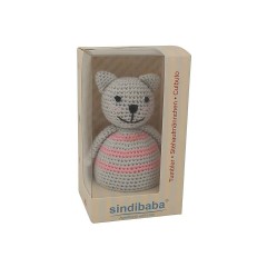 SindiBaba® Baby-Stehaufmannchen Katze KITTY gehakelt mit Glockchen Поп-ап кошечка КИТТИ связана крючком с колокольчиком