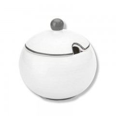 Gmundner Keramik Gmundner Keramik Grauer Rand Zuckerdose Classic 10 cm Керамическая сахарница Gmundner Classic с серым ободком 10 см