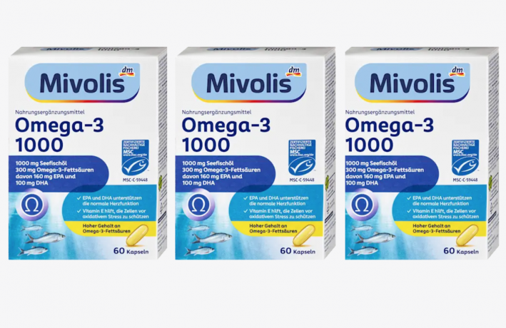 Mivolis Omega-3 1000mg SET 60st x 3packs, Омега-3 1000 мг Рыбий жир в капсулах, Набор 3шт. x 60 шт