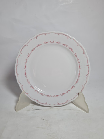 Чайное трио винтажное Bavaria, бело-красный декор, фарфор, Германия, 1960-70гг.