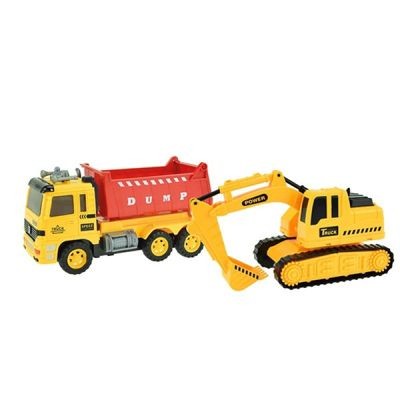Toi-Toys Kipper-Lastwagen und Bagger Baustellenfahrzeuge Самосвалы и экскаваторы строительные машины