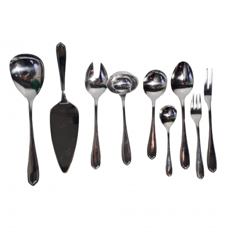 Столовые приборы винтажные Marke Tischiein Crominox, 9 предметов, нержавеющая сталь, Германия, 1970-80гг.