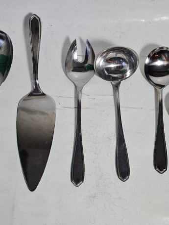 Столовые приборы винтажные Marke Tischiein Crominox, 9 предметов, нержавеющая сталь, Германия, 1970-80гг.